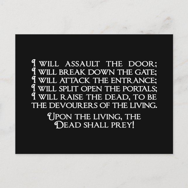 Inanna/Ishtar Entering Underworld Quote Postcard (Front)
