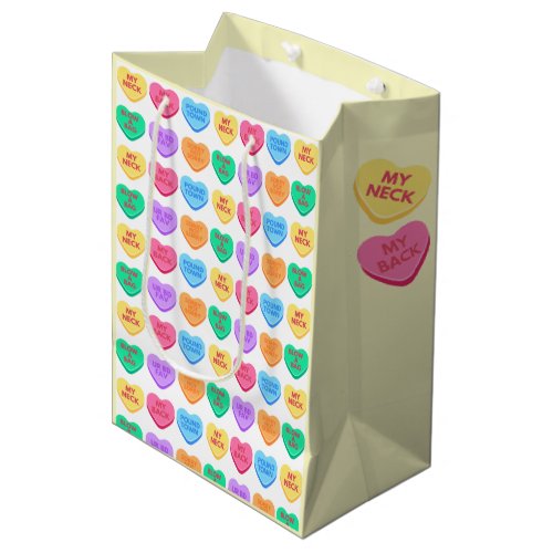 Inappropriate Conversation Candy Hearts Medium Gift Bag