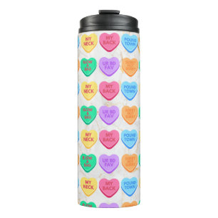Inappropriate Conversation Candy Hearts Thermal Tumbler