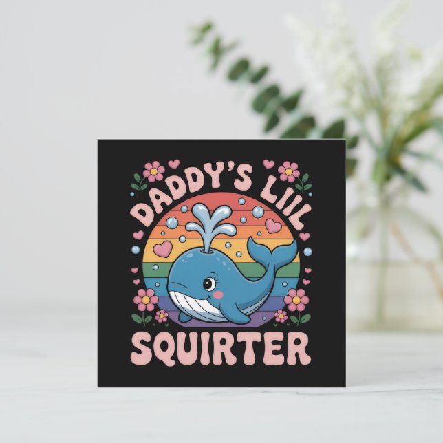 Inappropriate Daddy's Lil Squirter Embarrassing Invitation (Standing Front)