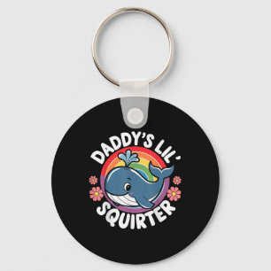 Inappropriate Funny Daddys Lil Squirter Embarring Keychain