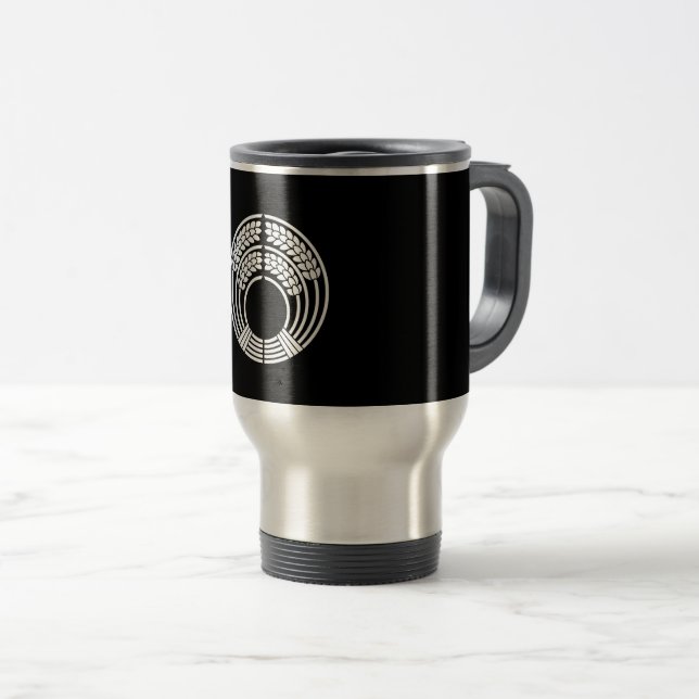Inari embracing rice plant travel mug (Front Right)