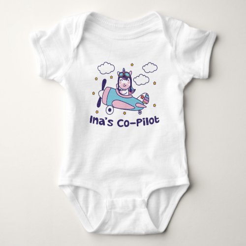 Inas Co_Pilot _ Unicorn Airplane Baby Bodysuit