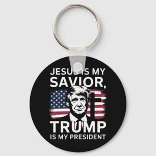 Inauguration 2025 Jesus And Trump Keychain