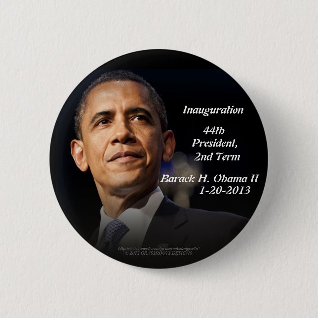 Inauguration 44th President, 2nd Term Barack Obama Button (Front)