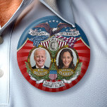 Inauguration Biden Harris Collectible Joe Kamala Button<br><div class="desc">A collectible inauguration design featuring a picture of the man running for president and woman running for Vice President. An ornate design with a vintage look and highly collectible. Check our store for other candidates and campaigns.</div>