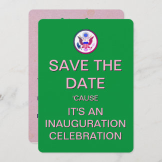 Inauguration Day Pink Green Invitation
