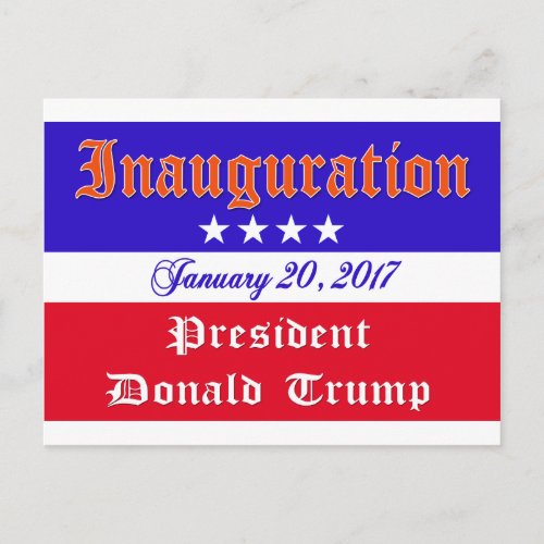 Inauguration Donald Trump January 20 2017 Postcard