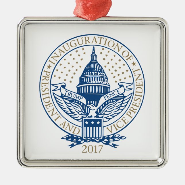 Inauguration Donald Trump Mike Pence 2017 Logo USA Metal Ornament (Front)