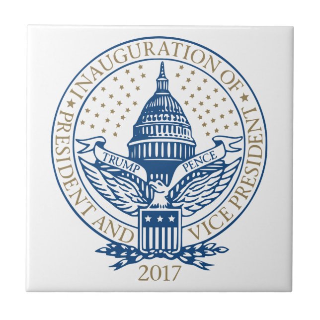 Inauguration Donald Trump Mike Pence 2017 Logo USA Tile (Front)