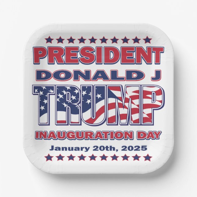 Inauguration of President Trump Paper Plates (Front)