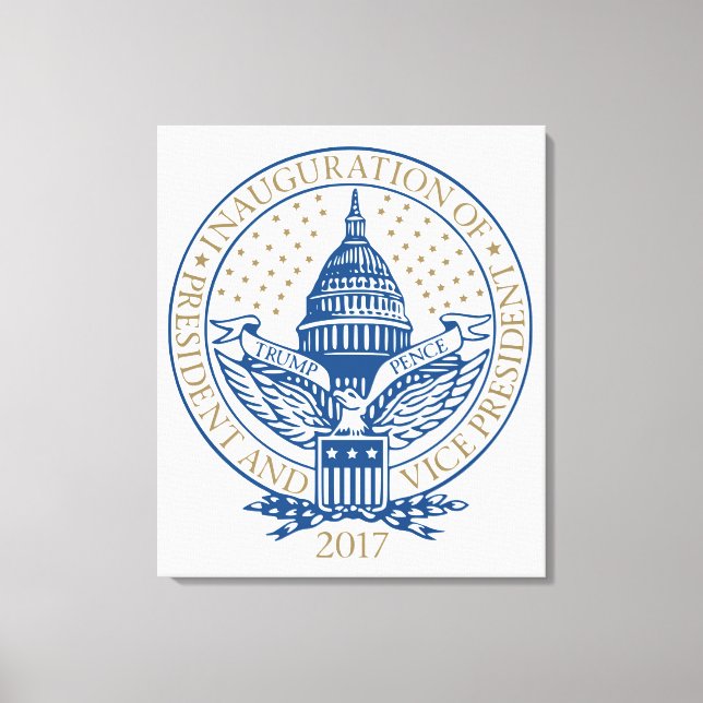 Inauguration Republican President Trump Pence Logo Canvas Print (Front)