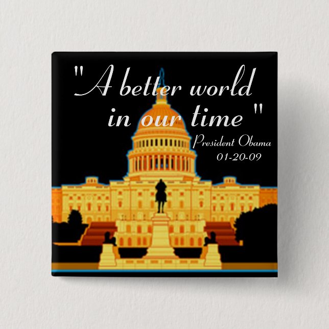 Inauguration Speech Obama button (Front)
