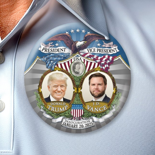 Inauguration Victory - Donald Trump JD Vance Button (Trump Vance Inauguration Button)