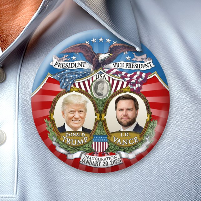 Inauguration Victory - Donald Trump JD Vance Button (Trump Vance Inauguration Button)