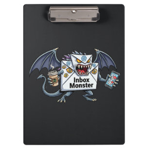 Inbox Monster Email Overload Funny Graphic Clipboard