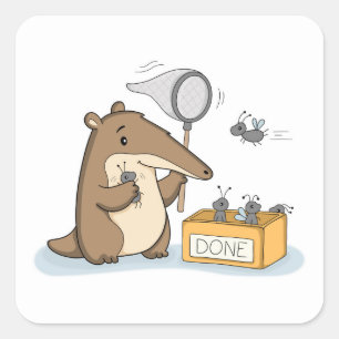 Inbox Zero Office Anteater Square Sticker