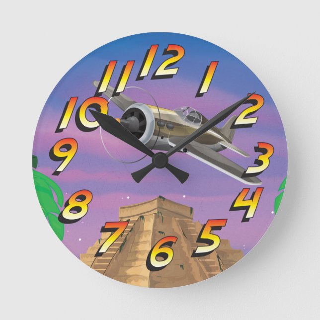 Inca Adventure Round Clock (Front)
