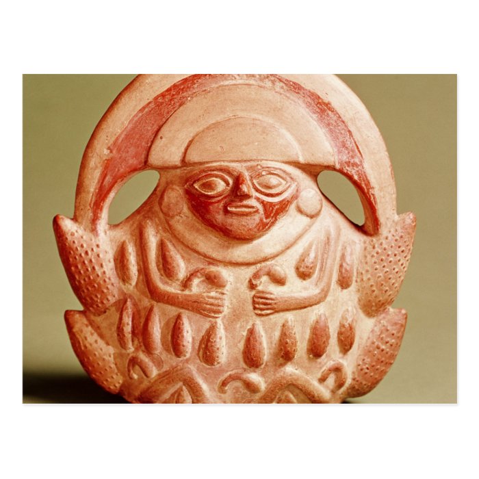 Inca agricultural deity wearing a moon headdress post card