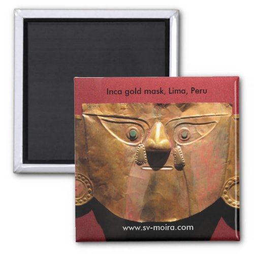 Inca gold mask Lima Peru Magnet