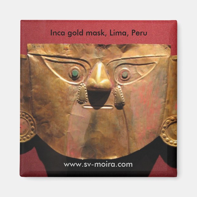 Inca gold mask, Lima, Peru Magnet (Front)
