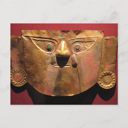 Inca gold mask Lima Peru Postcard