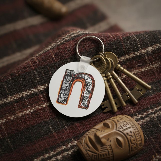 Inca Letter N Artistic Lettering Keychain (Creator Uploaded)