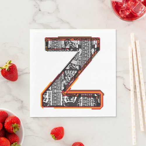 Inca Letter Z Artistic Font Napkins