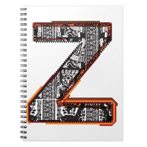 Inca Letter Z Artistic Font Notebook