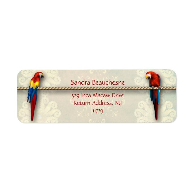 Inca Macaws - Cream Lace Label (Front)