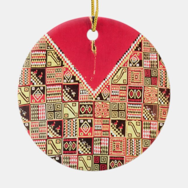Inca 'Poncho', Bolivia, c.1500 (wool) Ceramic Ornament (Front)