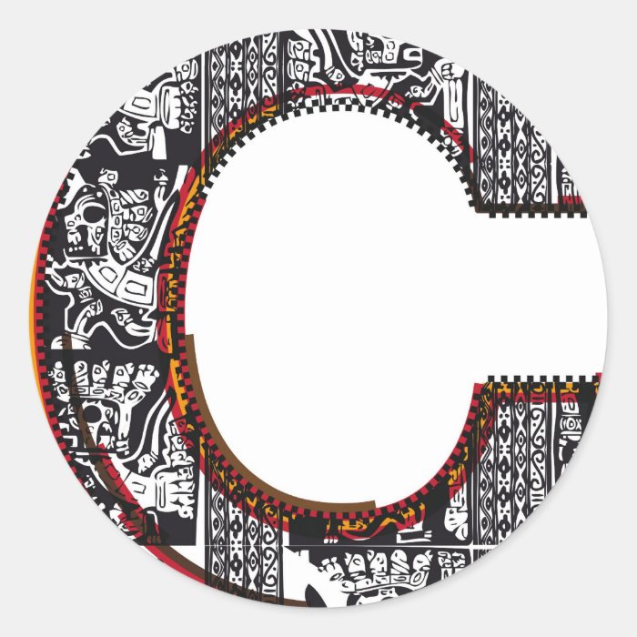 Inca`s font, Letter C Round Sticker