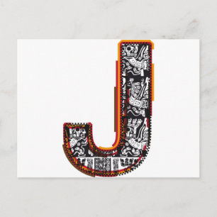 Inca`s font, Letter J Postcard