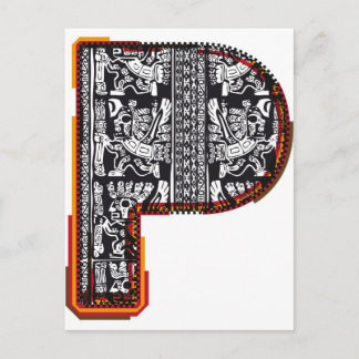 Inca`s font, Letter P Postcard