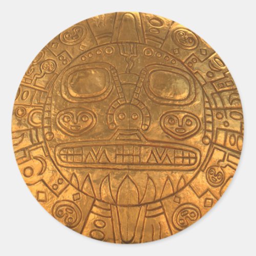 Inca shield classic round sticker