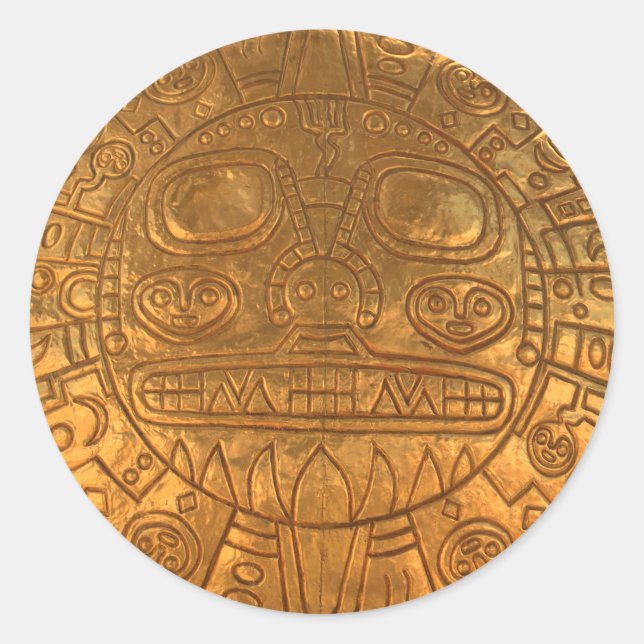 Inca shield classic round sticker (Front)