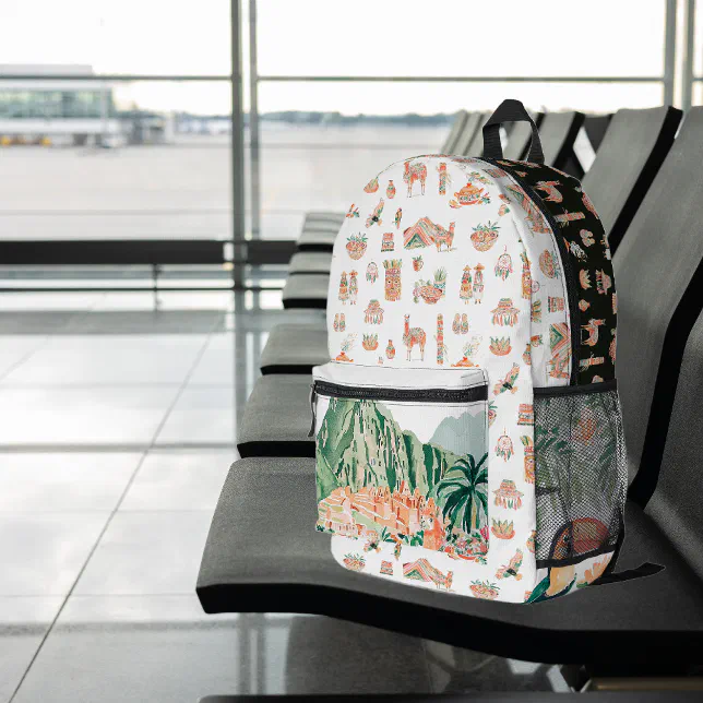 Inca Spirit | Cute Illustrated Peru Printed Backpack | Zazzle display picture 1