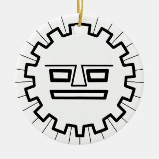 INCA SUN GOD CERAMIC ORNAMENT