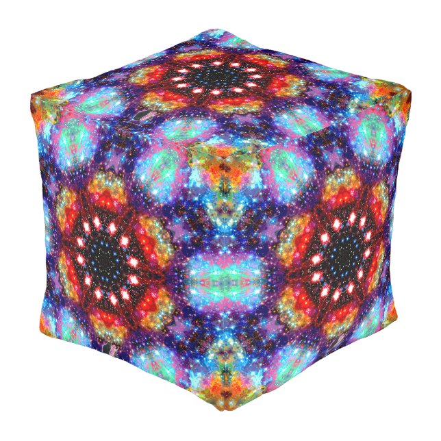 Incandescence Stellar Kaleid Pouf (Angled Front)