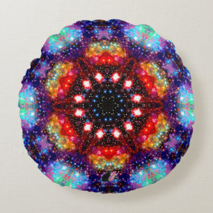 Incandescence Stellar Kaleid Round Pillow