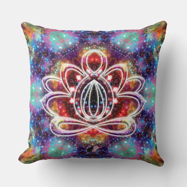 Incandescence Zen Lotus Throw Pillow (Front)