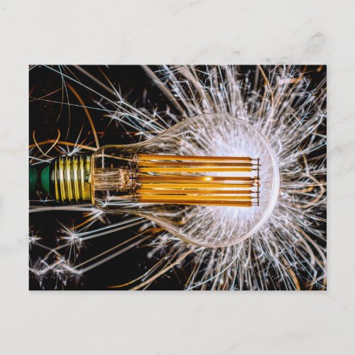 incandescent light bulb postcard