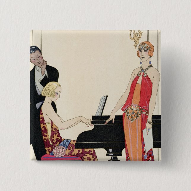 Incantation, illustration for 'Gazette du Bon Ton' Pinback Button (Front)