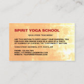 Incense Squares, Yoga Instructor Business Card (Back)