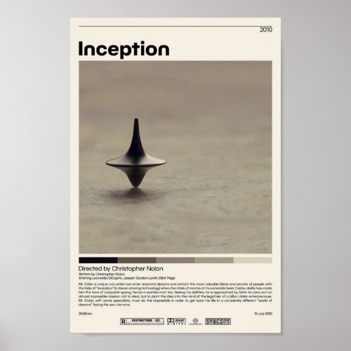 Inception  Christopher Nolan Minimalist Movie Vint Poster