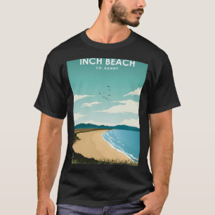 Inch Beach Kerry Ireland Vintage Minimal Retro Tra T-Shirt