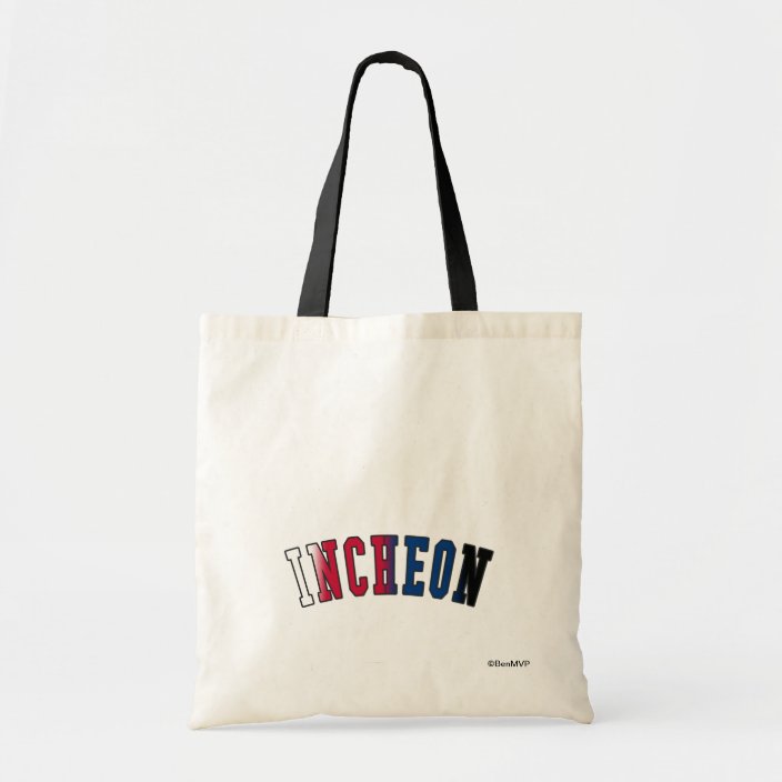 Incheon in South Korea National Flag Colors Tote Bag