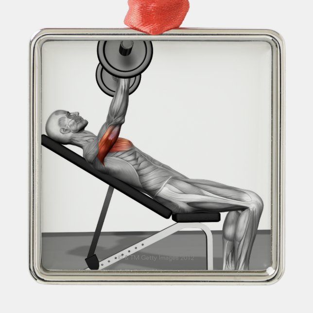 Incline Bench Press 3 Metal Ornament (Front)