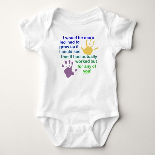 Inclined To Grow Up Funny Creeper Romper (Front)