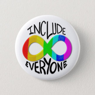 Include Everyone Rainbow Infinity Symbol  Button
